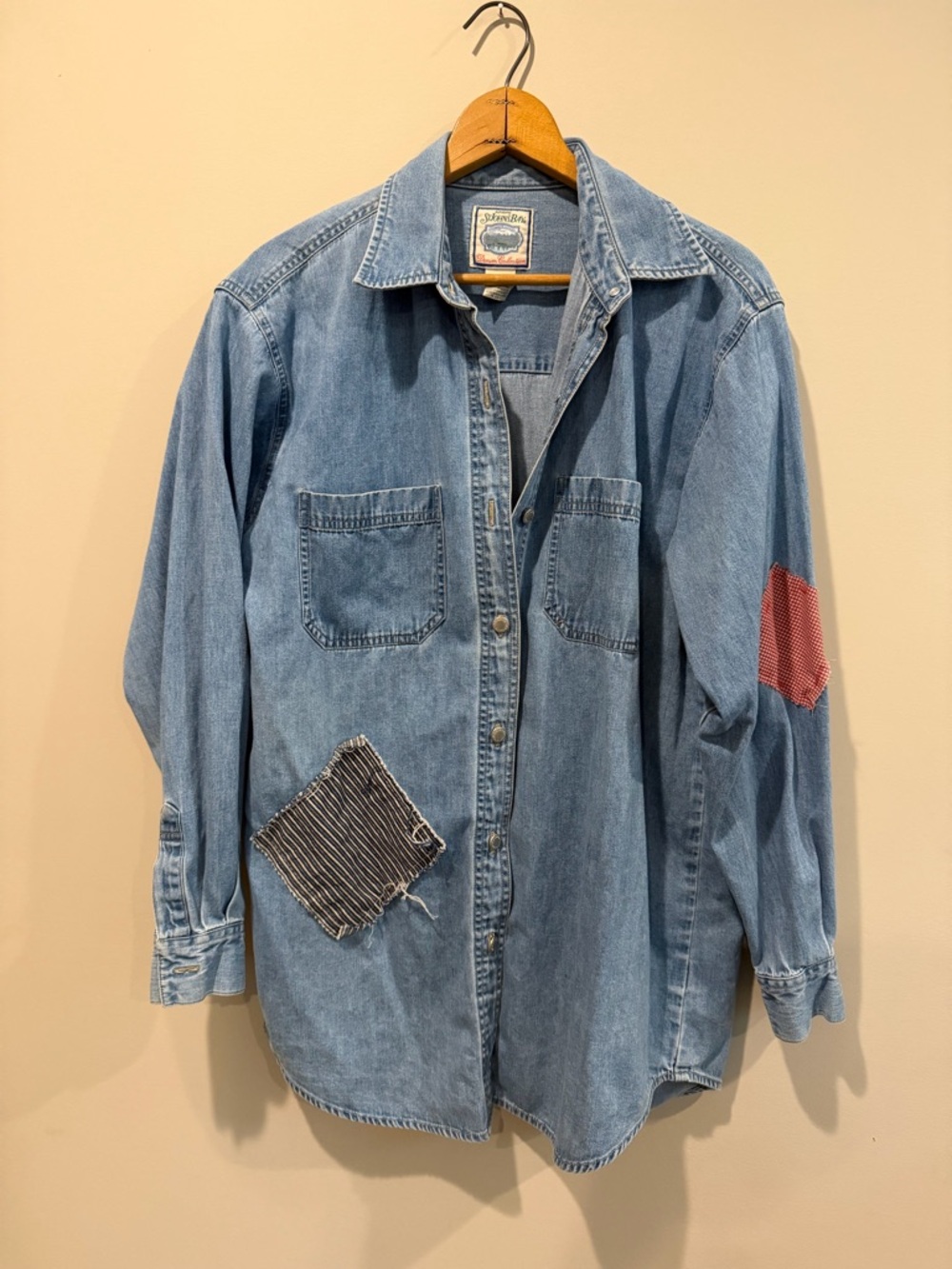 Vintage patchwork denim shirt